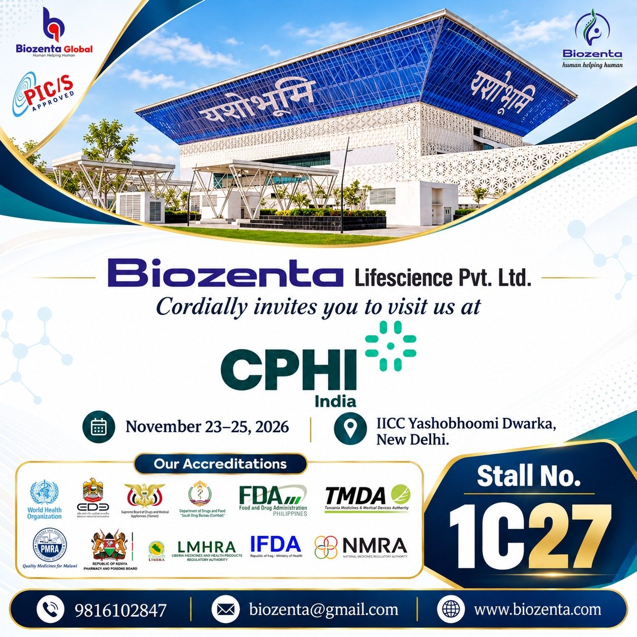 Biozenta Lifescience at CPHI India 2026